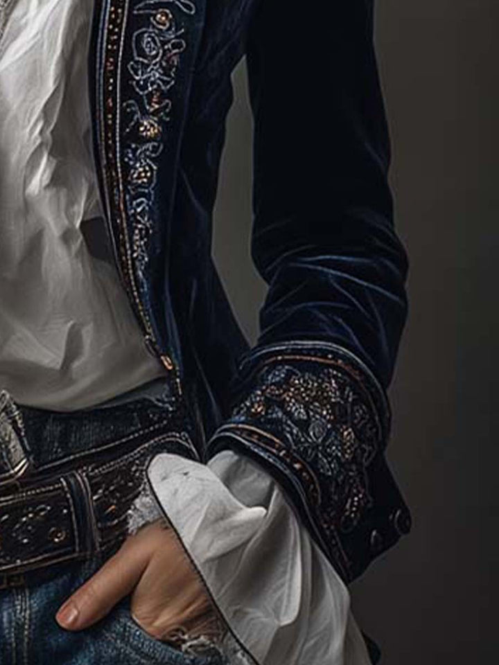 Clarisse – Long Embroidered Vintage-Style Jacket
