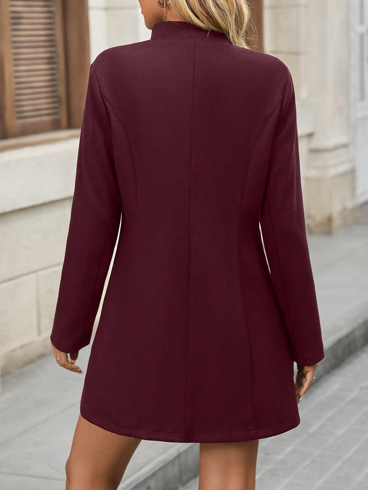 ELEGANT STAND-COLLAR COAT WITH CLASSIC BUTTONS