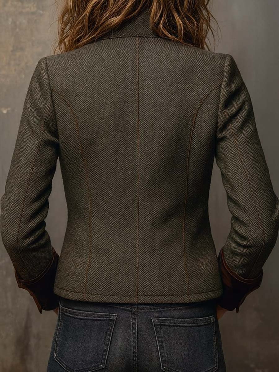 Geneviève – Herringbone Blazer