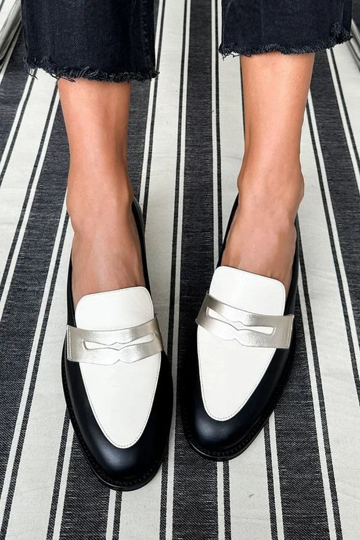 Classic Black and White Loafers