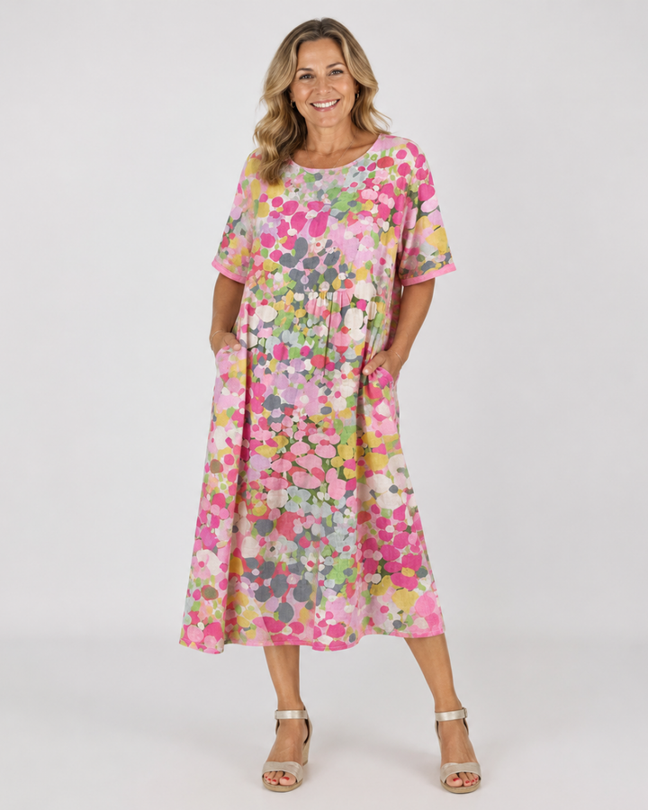 ELENA™ - ELEGANT FLORAL SUMMER MIDI DRESS