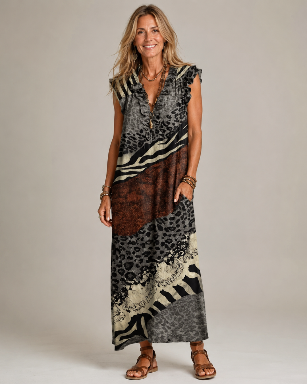 Shirley™ Mixed Print Maxi Dress