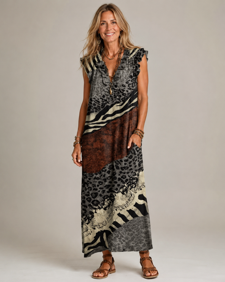 Shirley™ Mixed Print Maxi Dress