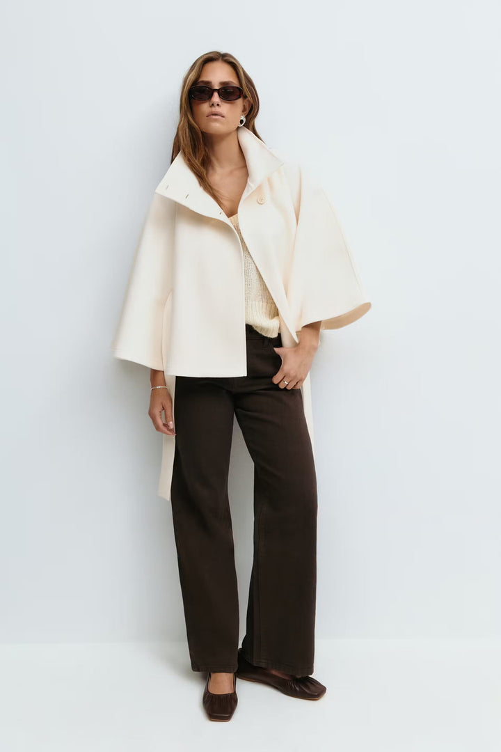BELTED CAPE JACKET