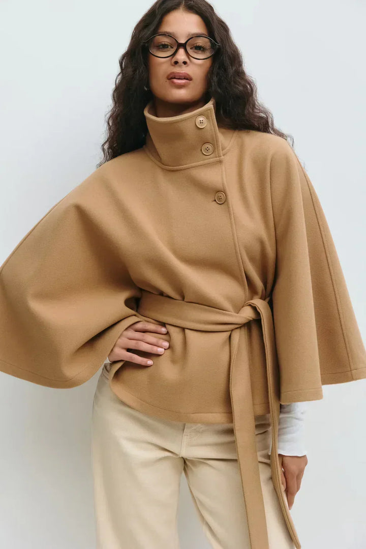 BELTED CAPE JACKET