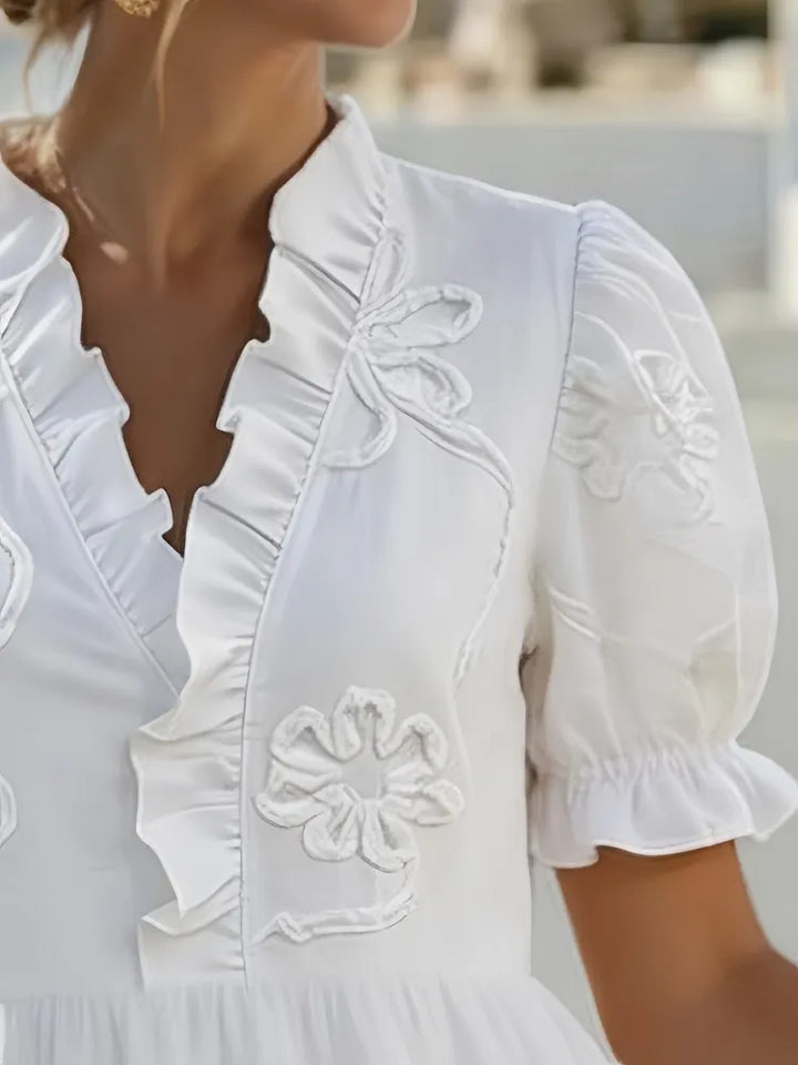 Elisa | Textured Floral Midi Dress