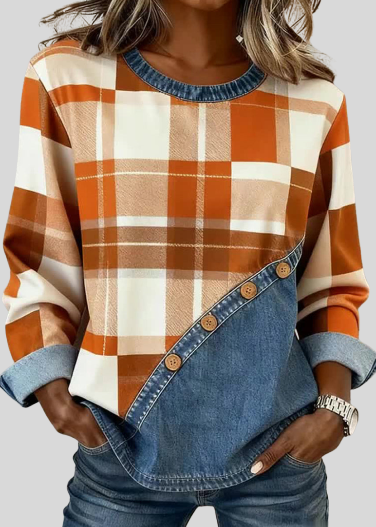 Faylen | Patchwork Pullover Top