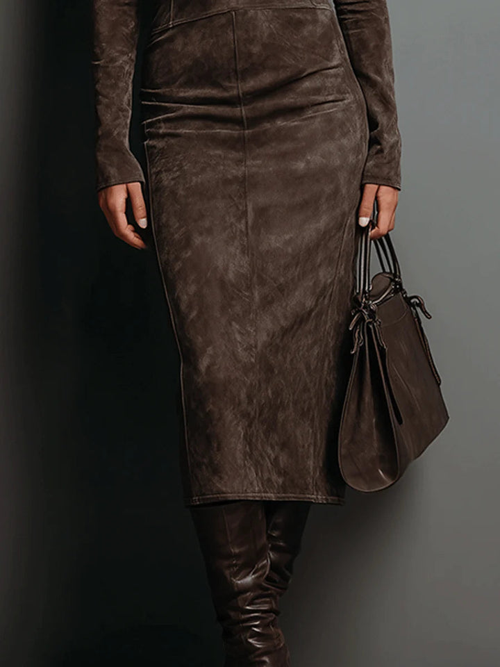 Lorène | Brown Long Midi Dress