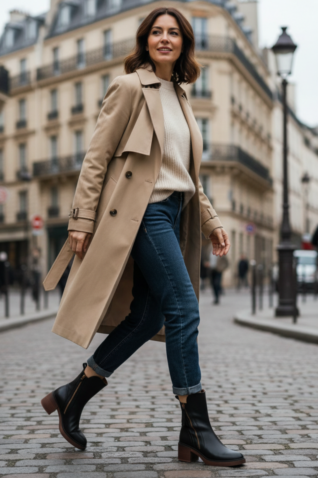 Pernelle – Leather Boots with Square Heel
