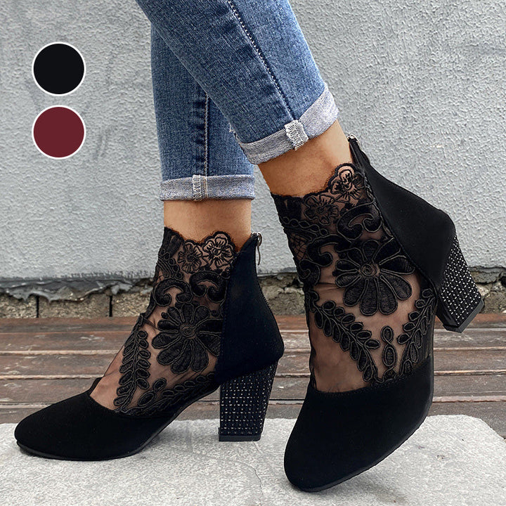 Joséphine – Lace Heeled Ankle Boots