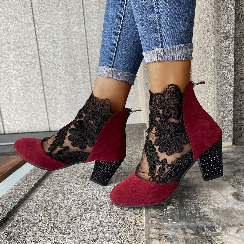 Joséphine – Lace Heeled Ankle Boots