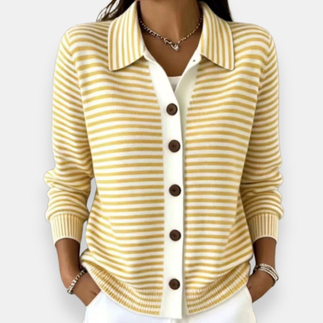 Nola – Striped Button Cardigan