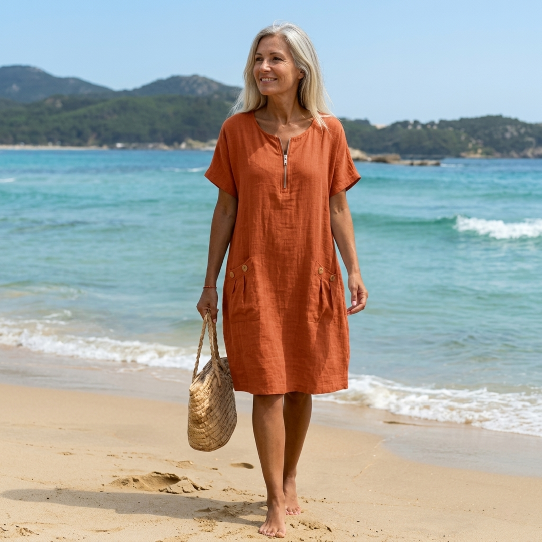 Pascale | Zip-Front Maxi Dress-