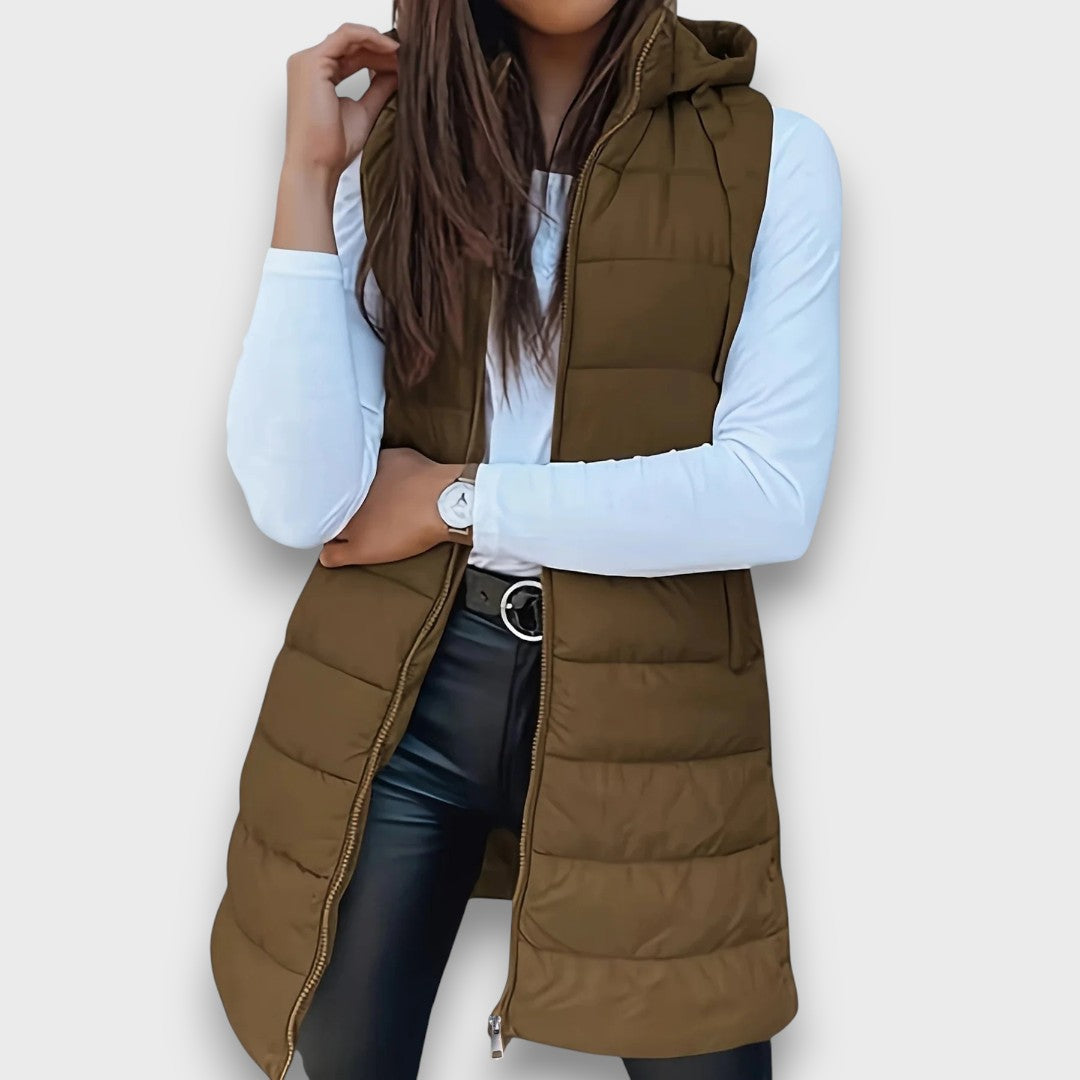 Kaira – Casual Hooded Sleeveless Quilted Vest