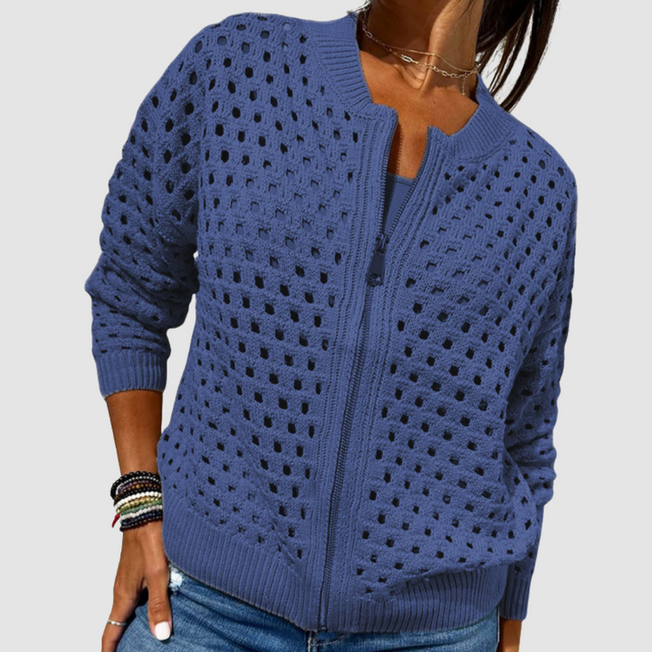 Charlotte – Open-Knit Zip Jacket