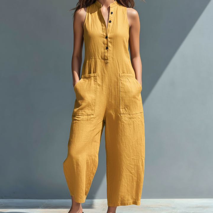 Cecelia | Sleeveless Mandarin Jumpsuit