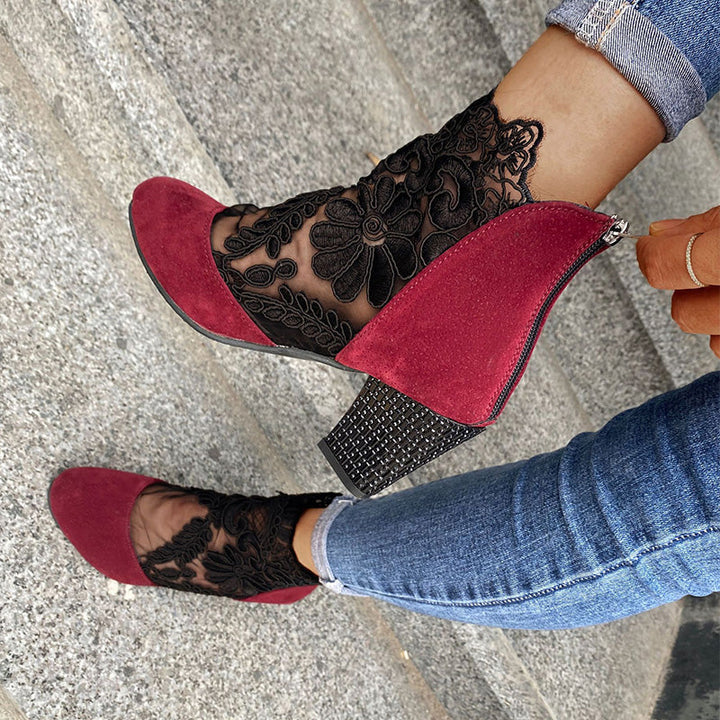 Joséphine – Lace Heeled Ankle Boots