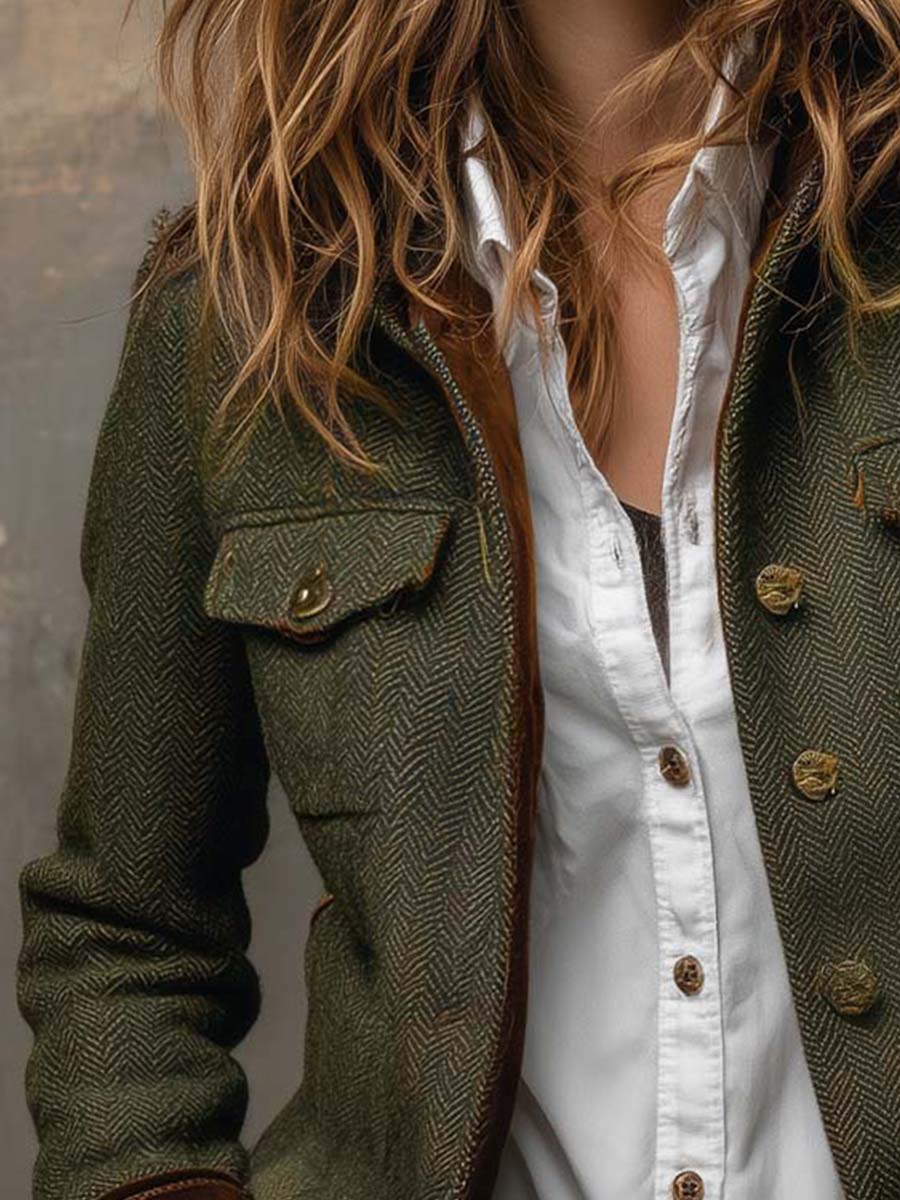 Geneviève – Herringbone Blazer