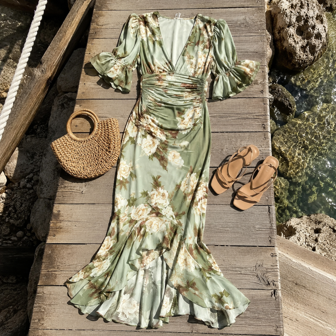 Brenda™ | Asymmetrical Long Satin Dress