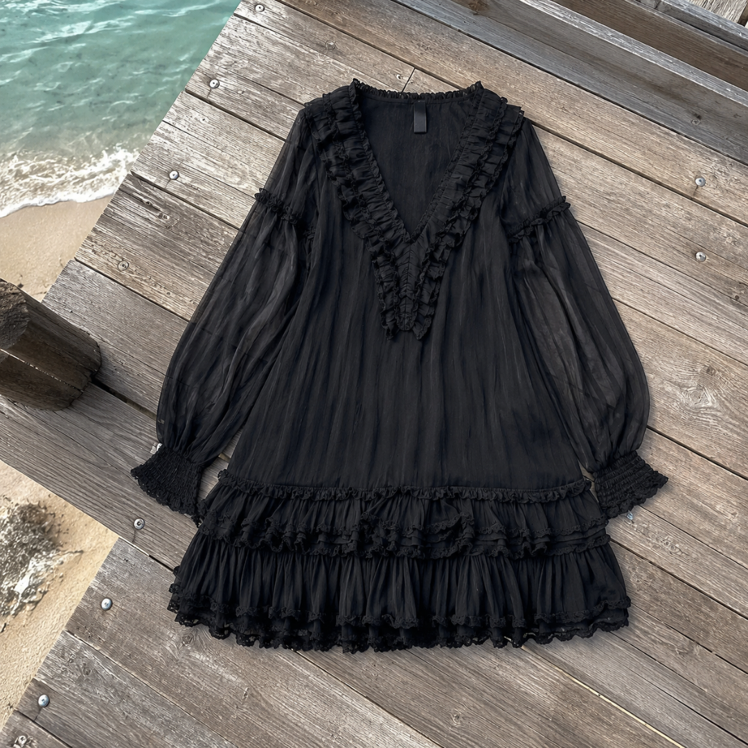 AURELIA | RUFFLE TRIM MINI DRESS