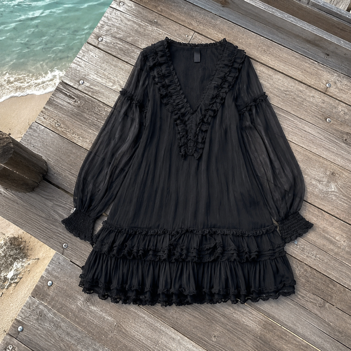 AURELIA | RUFFLE TRIM MINI DRESS