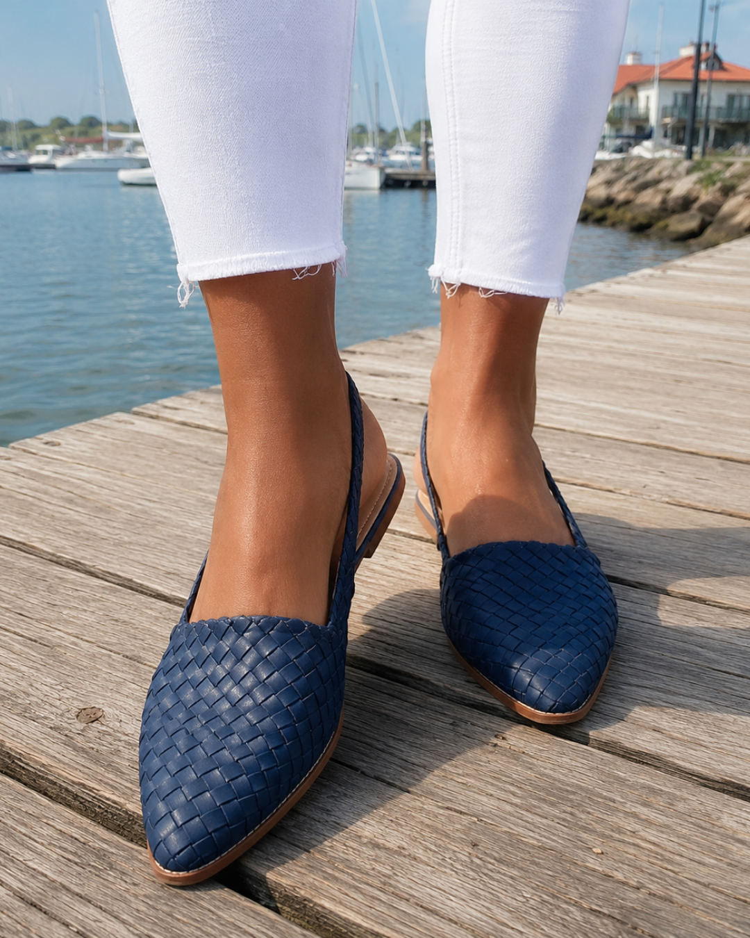 Donna | Elegant Woven Vegan Leather Ballerinas