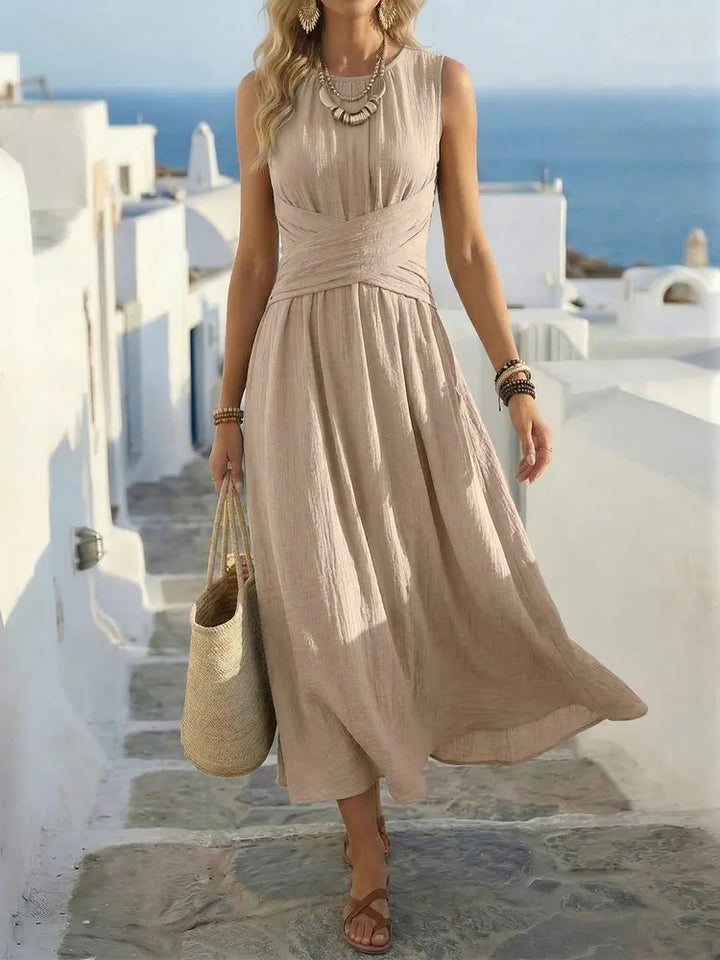 Sage | Sleeveless Boho A-Line Dress