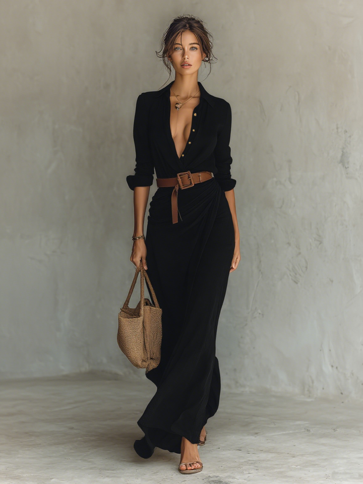 Victoria | Casual Lapel Maxi Dress
