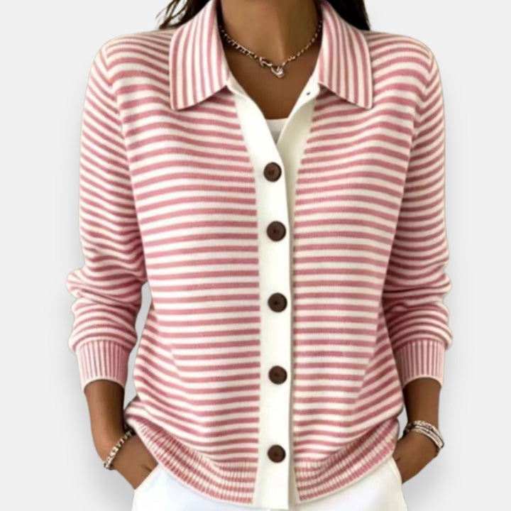 Nola – Striped Button Cardigan
