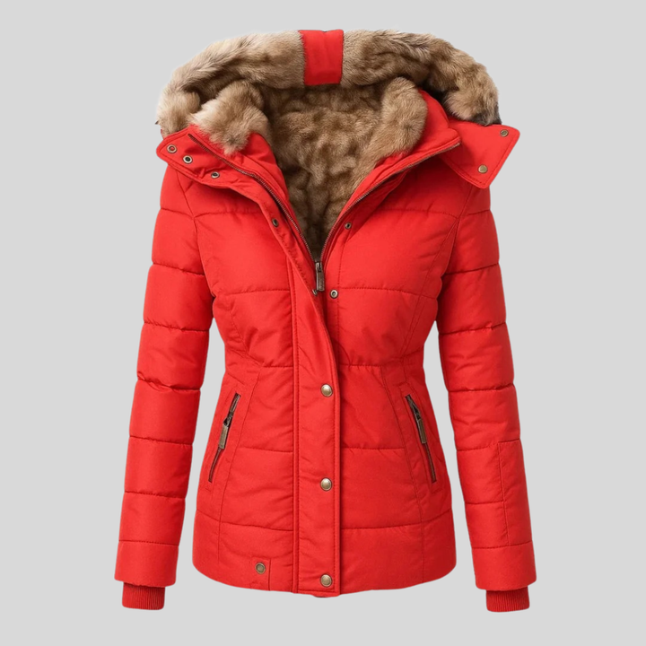 Bochra™ | Quilted Parka with Faux Fur Hood