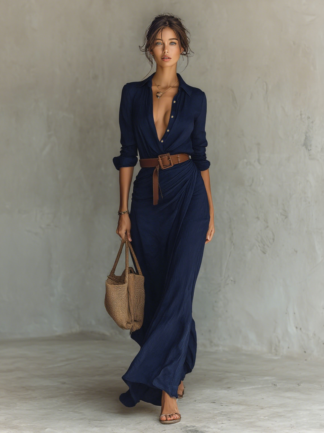 Victoria | Casual Lapel Maxi Dress