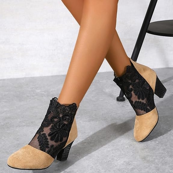 Joséphine – Lace Heeled Ankle Boots