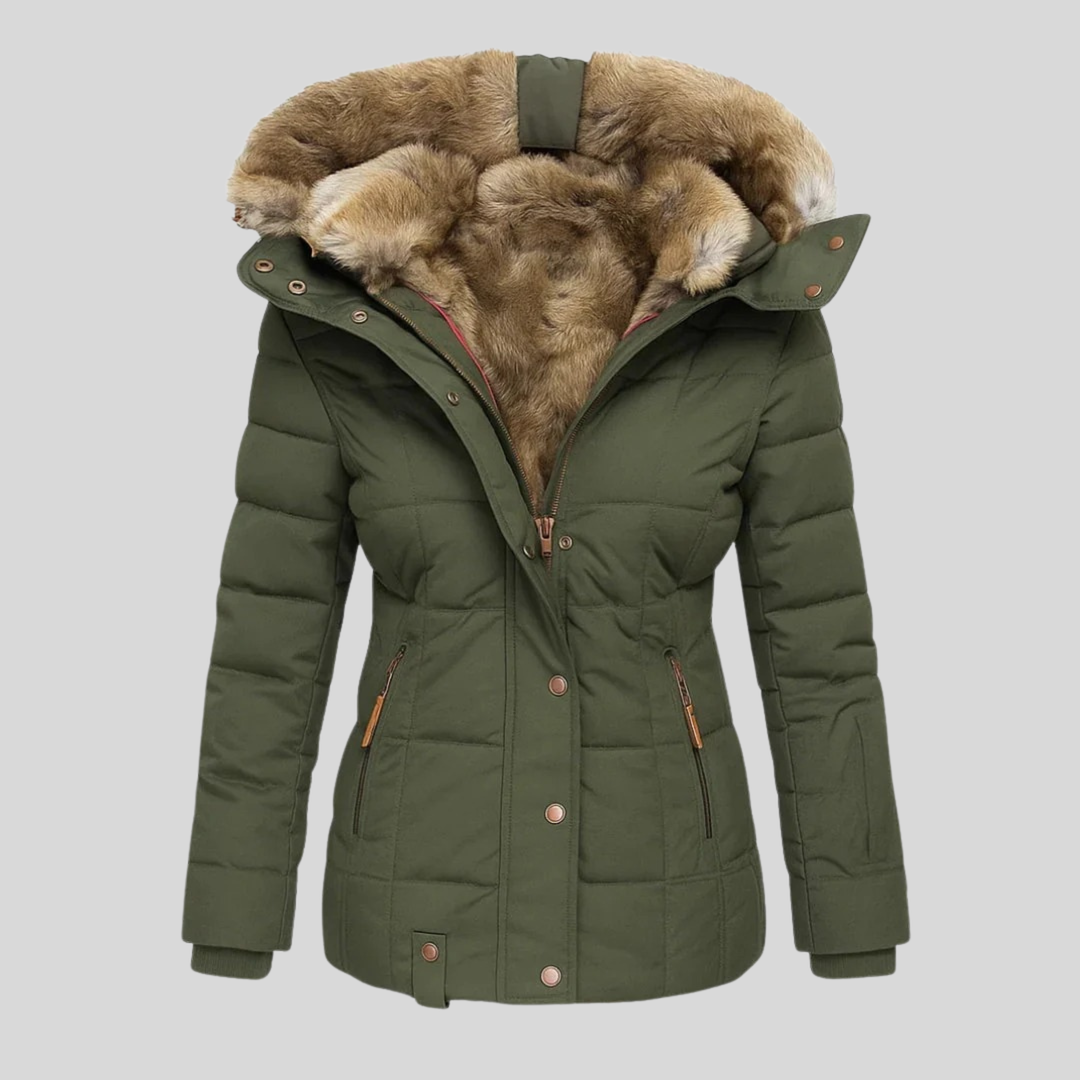 Bochra™ | Quilted Parka with Faux Fur Hood