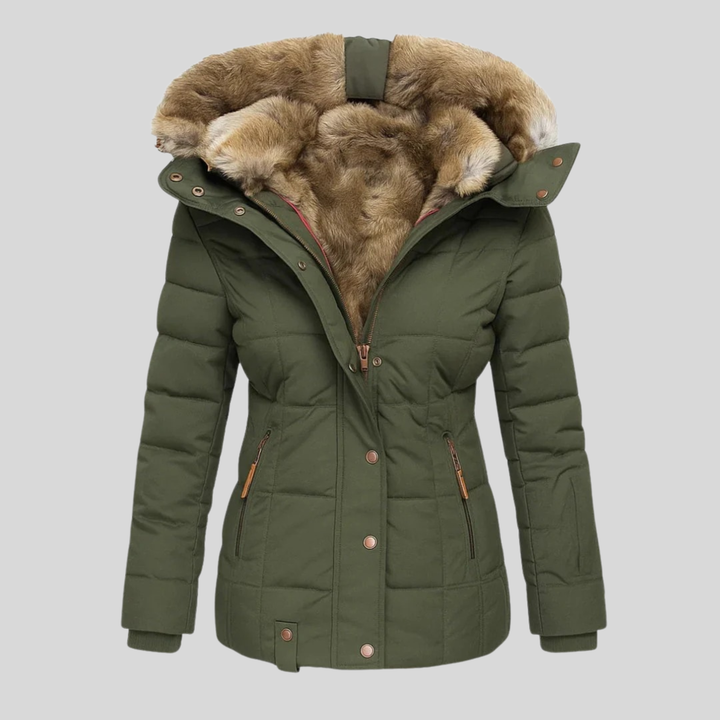 Bochra™ | Quilted Parka with Faux Fur Hood