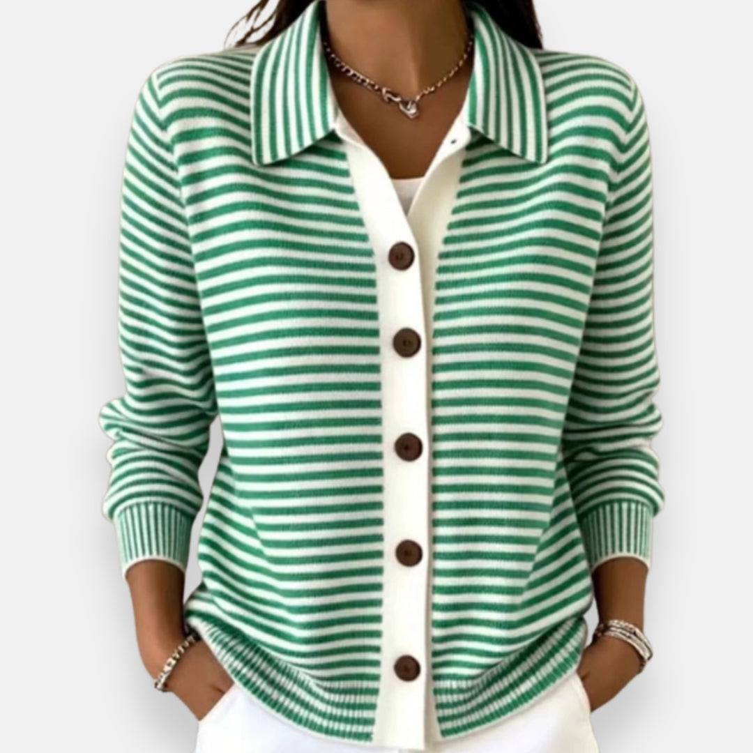 Nola – Striped Button Cardigan