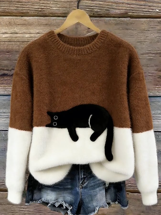 QUINN | Oversized sweater with relaxed fit - Brown