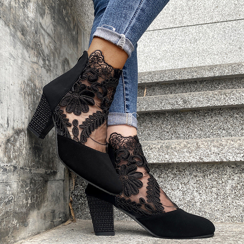 Joséphine – Lace Heeled Ankle Boots