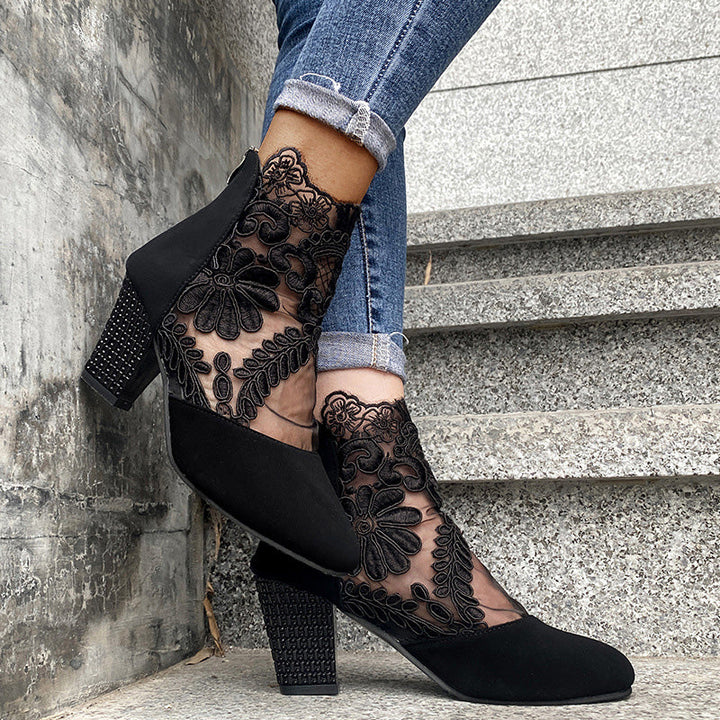 Joséphine – Lace Heeled Ankle Boots