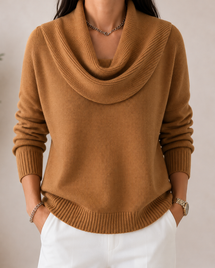 Caralina™ | Elegant Cowl Neck Knit Jumper