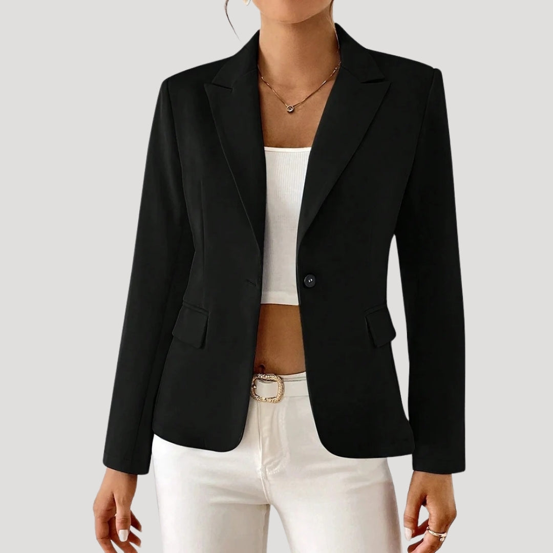 Camille – Fitted Blazer with Draped Collar