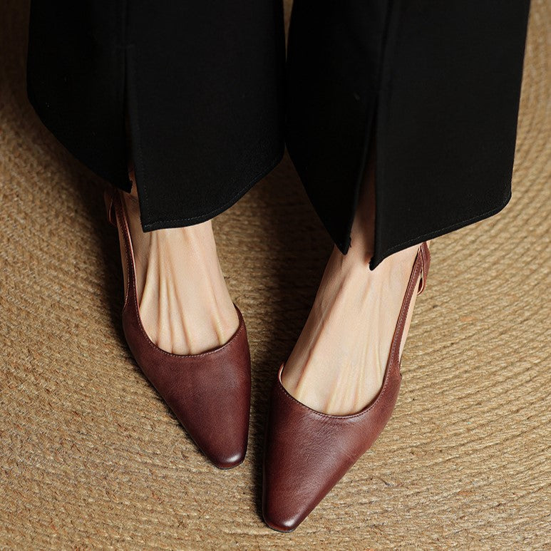 Arlise Leather Slingback Pumps