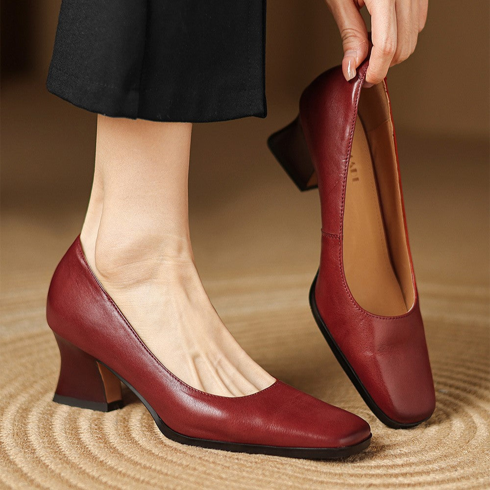 Oriel Leather Square Pumps