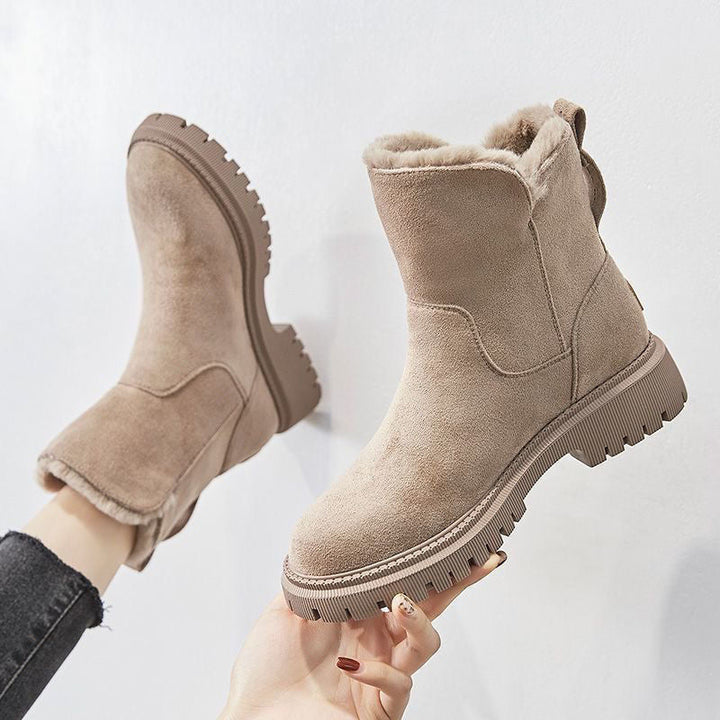 Mathilde – Warm Faux Suede–Look Boots