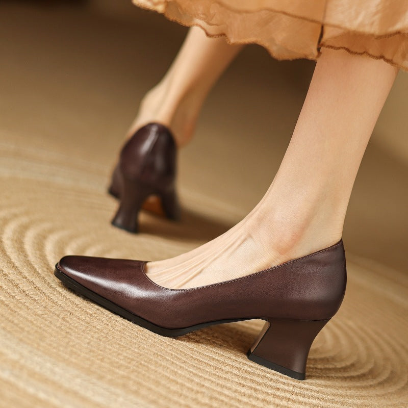 Oriel Leather Square Pumps