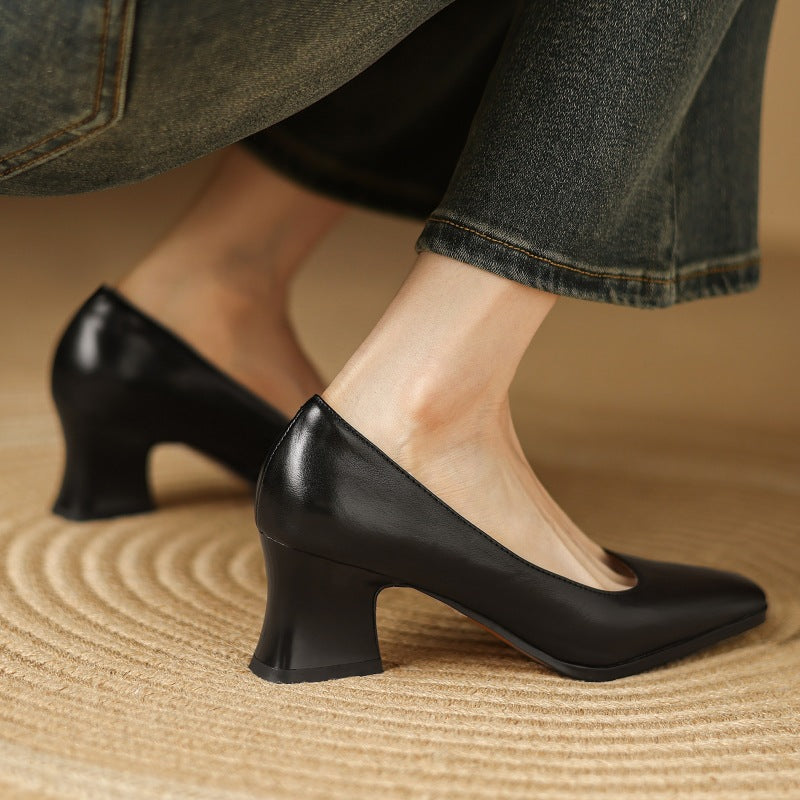 Oriel Leather Square Pumps