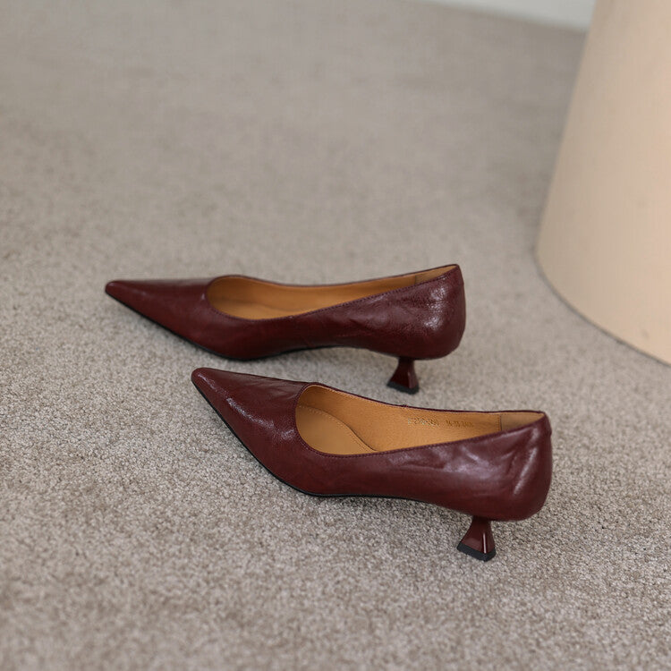 Verrine Leather Low Pumps