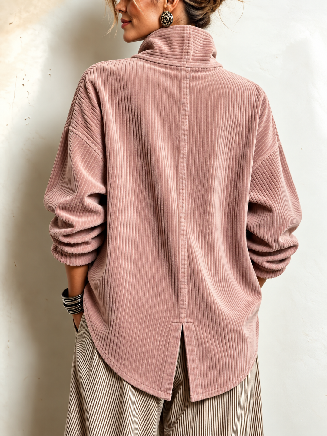 AMBER | Corduroy button-up top