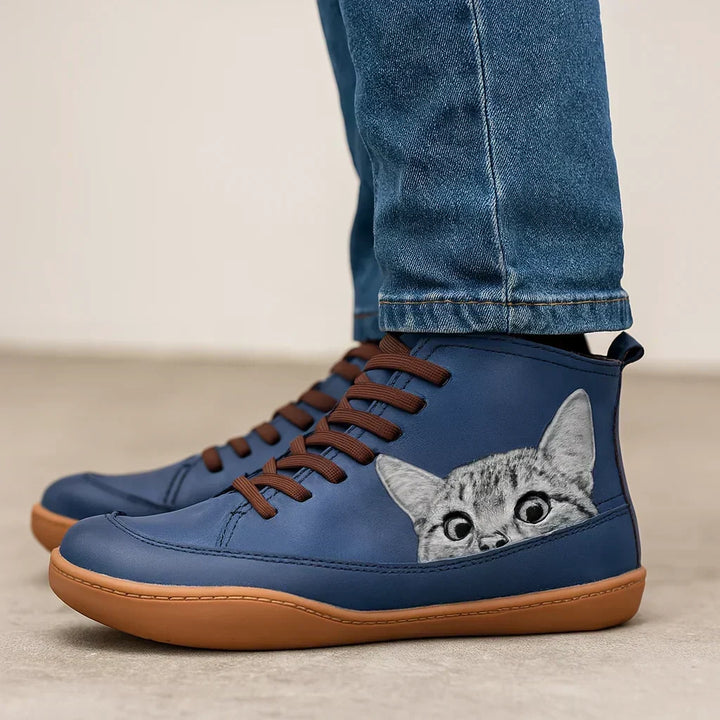 Mirabelle – Orthopedic Ankle Boots with Cat Motif