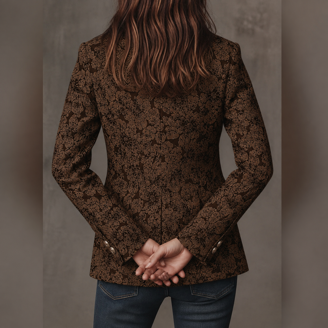 Hélène – Fitted Jacquard Pattern Blazer
