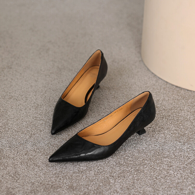 Verrine Leather Low Pumps